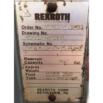 REXROTH AA10VS028DFLR/30R-PKC63N00 HYDRAULIC POWER UNIT, 5 HP, 20 GAL. 1800 RPM