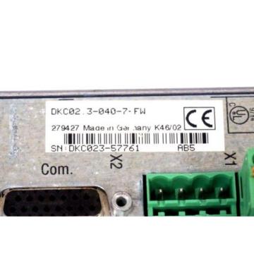 REXROTH INDRAMAT DKC02.3-040-7-FW SERVO DRIVE DKC0230407FW