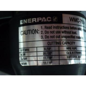 New ENERPAC WMC750 SelfContained Hydraulic Cutter, 10, 000 psi Free Shipping Pump