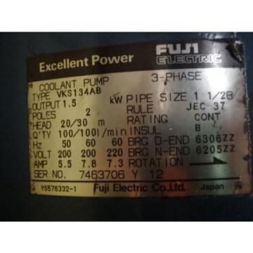 FUJI ELECTRIC 3 PHASE ELECTRIC COOLANT VKS134AB Pump