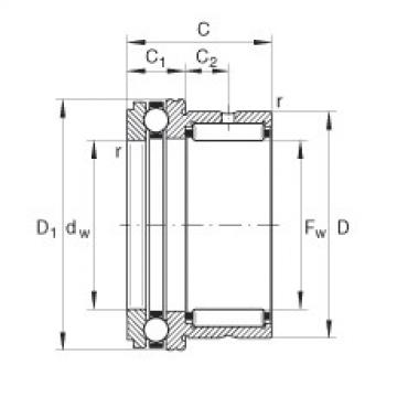 Needle roller/axial ball bearings - NKX25-XL