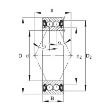 Angular contact ball bearings - 3804-B-2RZ-TVH