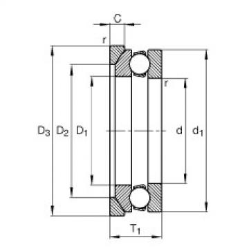 Axial deep groove ball bearings - 53220 + U220