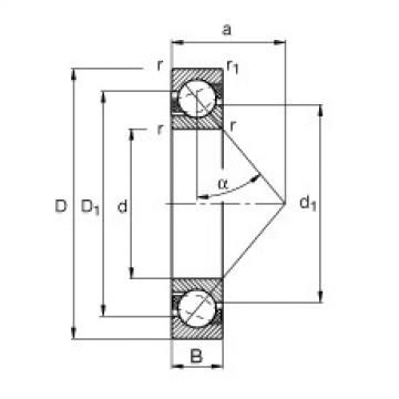 Angular contact ball bearings - 71807-B-TVH