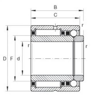 Needle roller/angular contact ball bearings - NKIB5906-XL