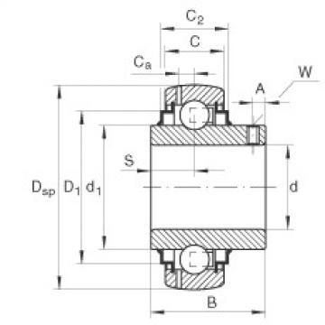 Radial insert ball bearings - GYE45-210-XL-KRR-B