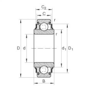 Radial insert ball bearings - 208-XL-KRR