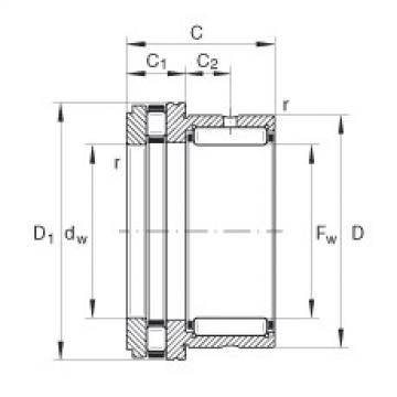 Needle roller/axial cylindrical roller bearings - NKXR40-XL