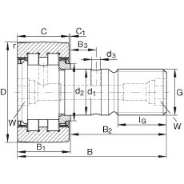 Stud type track rollers - PWKR40-2RS-RR-XL