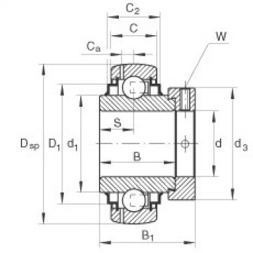 Radial insert ball bearings - GE45-XL-KRR-B-FA125