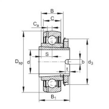 Radial insert ball bearings - GSH35-XL-2RSR-B