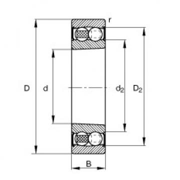 Self-aligning ball bearings - 2210-K-2RS-TVH-C3