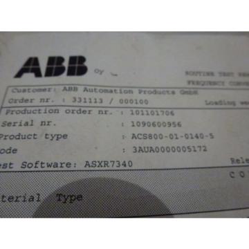 T347 ABB ACS800-01-0140-5 110KW Frequency Converter