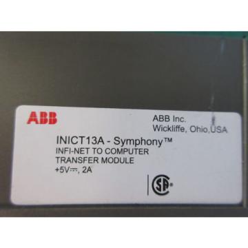 ABB Bailey INICT13A Symphony Infi-Net To Computer Transfer Module ICT13A infi-90