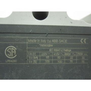 ABB SACE Tmax T6S 800 Circuit Breaker T6S600BW PR221DS