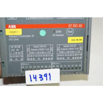 ABB Advant Controller 07DC92 GJR5252200R0101 07DC92D 0050 0067