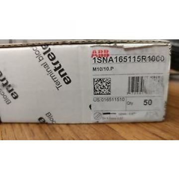 ABB 016511510 1SNA165115R1000 M10/10.P Ground Terminal Block   Box of 50