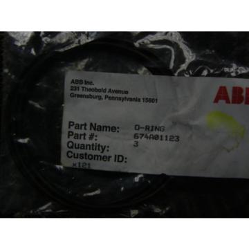 ABB INC. O-RING 674A01123  *NEW IN FACTORY BAG*   3 PC