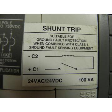 ABB Circuit Breaker 225Amp 3 P, 240Vac 500Vdc SACES3 S3B225TDD shunt trip aux sw