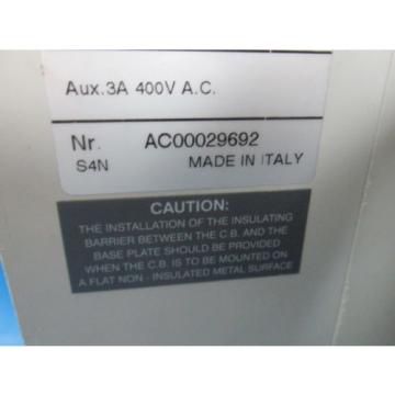 ABB Control SACE-S4 Type: S4N 3-Pole Unit Circuit Breaker 250A 600VAC NO. M-1161