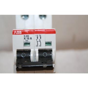 ABB S222 K16A CIRCUIT BREAKER 16 AMP, 240 VOLT, 2 POLE  NEW