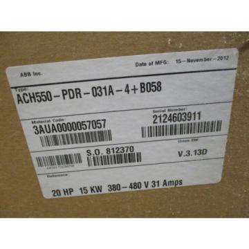 ABB ACH550-PDR-031A-4+B058 AC DRIVE *NEW IN BOX*