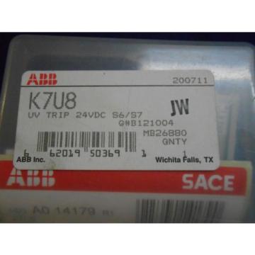 New In Original Package  ABB, K7U8, UV TRIP, 24VDC, S6/S7