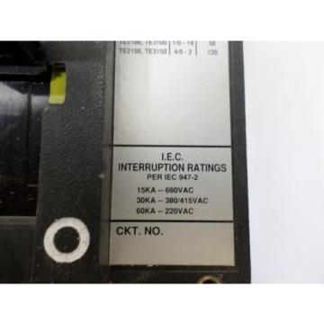 USED ABB CIRCUIT BREAKER TYPE ES  UXAB 727131 R 107   30 AMP 3 POLE 480 V