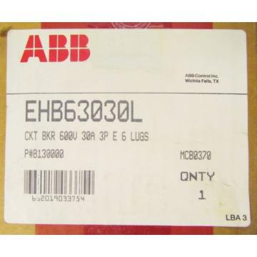 ABB EHB63030L EHB Breaker Line Load E6 Lugs 3 Pole 30 Amp B130000