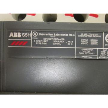 ABB Circuit Breaker w/ Disconnect &amp; Shunt Trip S5H 3P 600V 400A Trip, Used