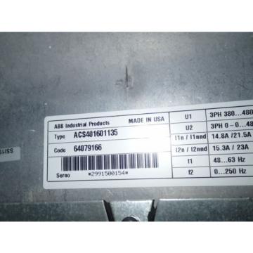 WARRANTY NEW OLD STOCK ABB ACS401601135 DRIVE VFD SERVO SPINDLE