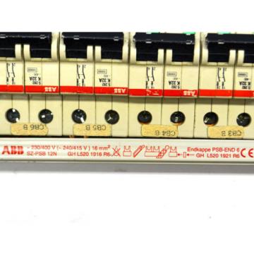 (Lot of 15) ABB Electric S282 K Circuit Breakers 2-Pole 32A w/ SZ-PSB 12N Busbar