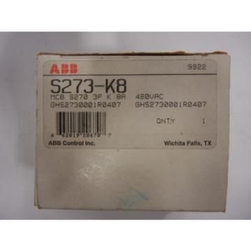ABB: S273-K8 - Circuit Breaker, 3 Phase, 8 A, 480 VAC