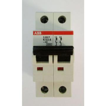 ABB S202P K0.5 2 Pole .5 Amp 277-480 V Breaker 2CDS282001R0157