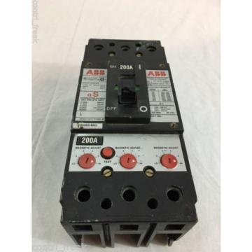 ABB CIRCUIT BREAKER 200 AMP 3 POLE 600V W/LUGS FSB63200L