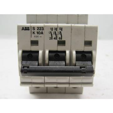 ABB S223K10A Circuit Breaker 3 Pole 10A 690V