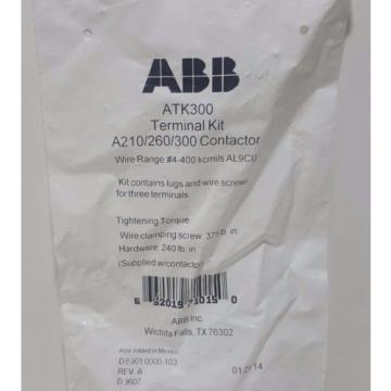 **NEW** ABB ATK300 TERMINAL KIT A210/260/300 CONTACTOR ,ABB Lug Kits