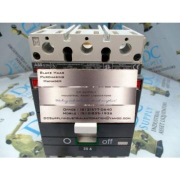 ABB SACE ISOMAX S3 N 150 3 POLE 600 V 25 A CIRCUIT BREAKER NIB