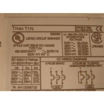 ABB SACE TMAX T1N CIRCUIT BREAKER 50A  ROTARY SWITCH CIRCUIT BREAKER  ***XLNT***