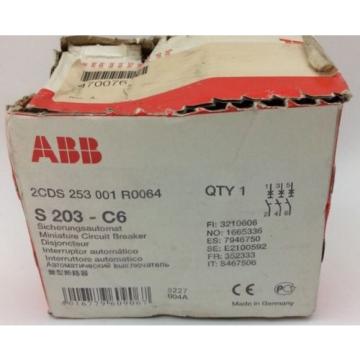 Abb 2CDS 253 001 R0064 S 203-C6 Miniature Circuit Breaker