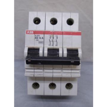 Used ABB KS 15A S273, ~400, Three Pole 15A Circuit Breaker (wrs)