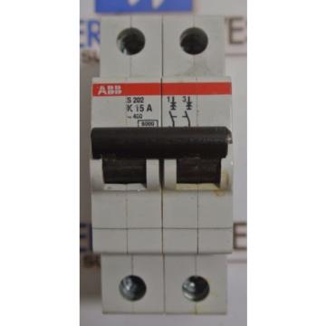 ABB S202K15A S202 K15A - Miniature Circuit Breaker - USED