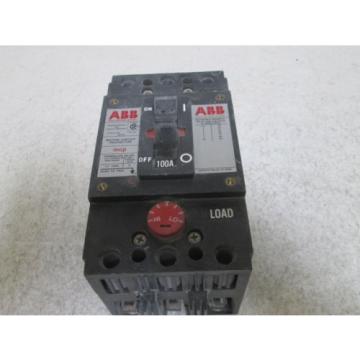 ABB TYPE DS MA703704 CIRCUIT BREAKER 100AMPS MCP TRIP *USED*