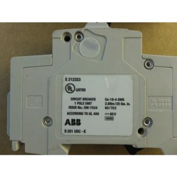 2 ABB Circuit Breakers  S201UDC K4   60v