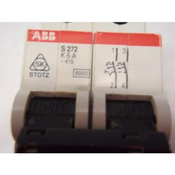 ABB S272 K6A 6 Amp 2 Pole Circuit Breaker S272K6A S 272 K 6A