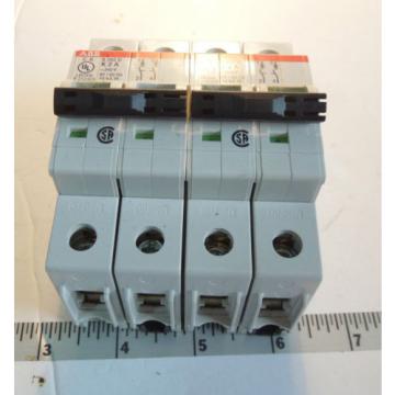 ABB S202U K 2 a circuit breaker 2 AMP lot of 2 DIN Mount New