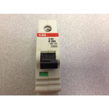 ABB S281-K20 1 Pole 20A 277/480Y VAC Trip Curve K DRM Circuit Breaker *NEW!*