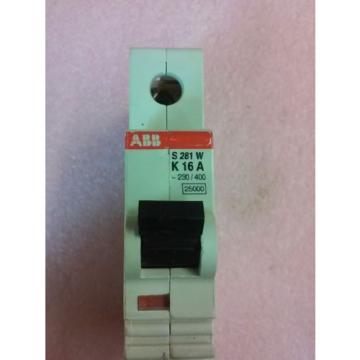 ABB S 281 W K 16 A 230/400 25000 1 Pole Circuit Breaker