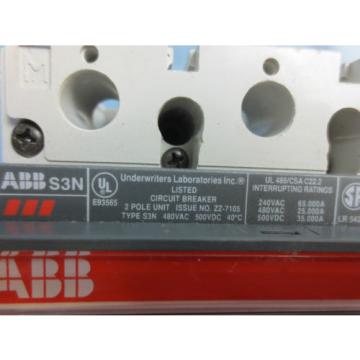 ABB SACE S3 S3N CIRCUIT BREAKER 30A 480V 2-POLE - USED