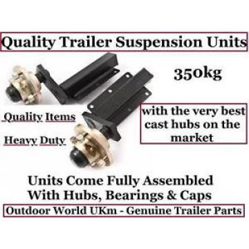 NEW 350 KG Trailer Suspension Units - Standard Stub Axle Hubs Bearings &amp; Caps]]